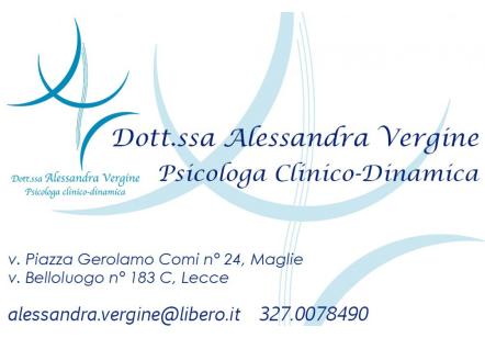Lecce, Dott.ssa Alessandra Vergine, psicologa ad orientamento Psicoanalitico